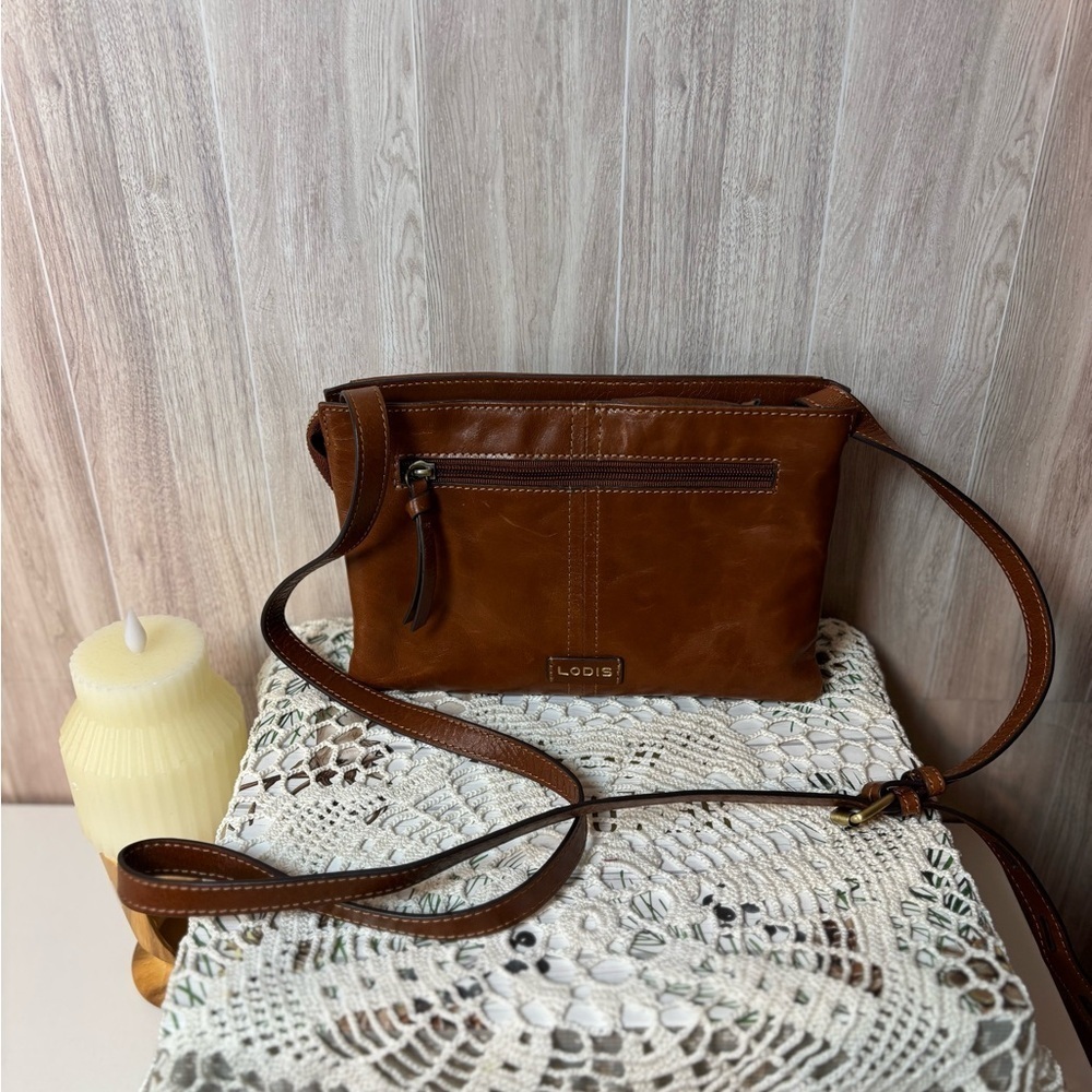 Lodis Brown Leather Crossbody Bag
